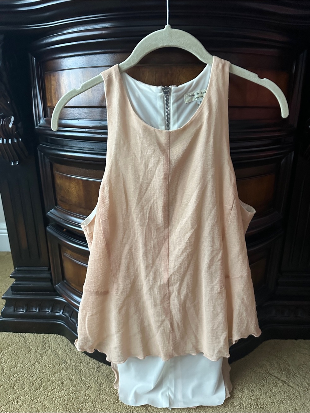 rag & bone Peach Layered Chiffon High-Low Camisole